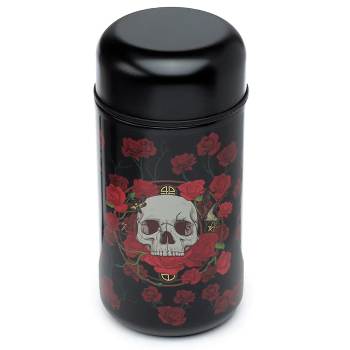 Puckator LPOT23A Skulls & Roses Reusable Stainless Hot & Cold Thermal Insulated Lunch Pot/Snack Pot 500ml