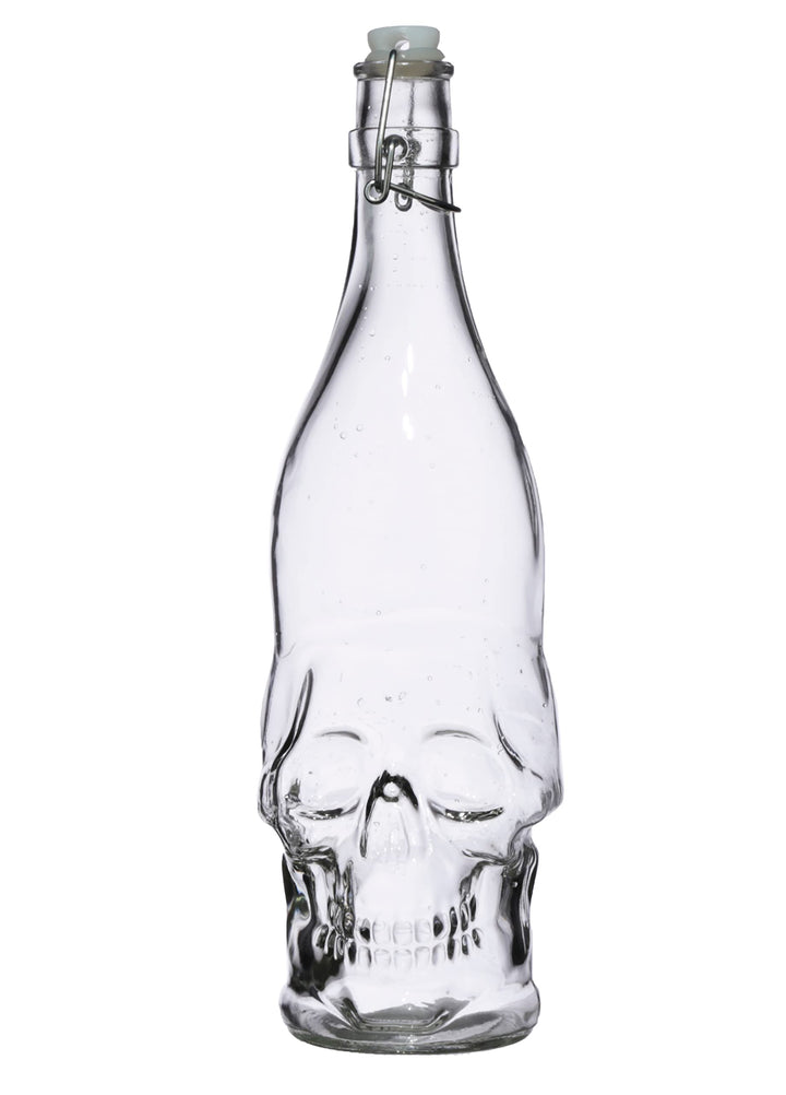 Puckator Skulls and Roses - Drinks Bottle - Reusable Water Bottle For Girls And Boys - Decanter - Bpa Free - For School Nursery - Translucent - Cute Skull & Rose Design - 1000ml