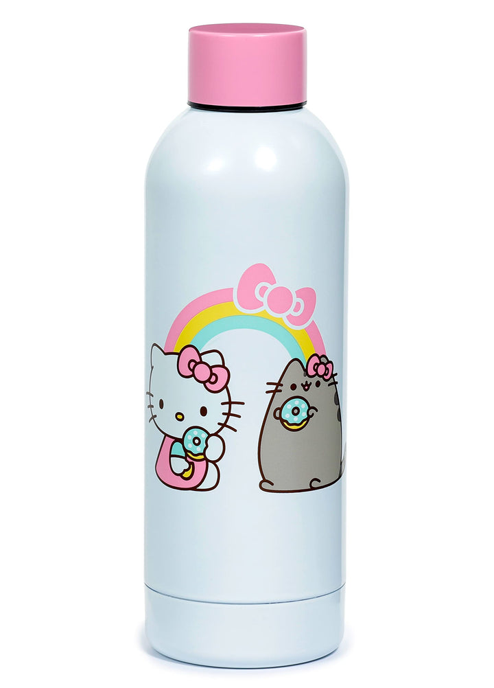 Puckator Pusheen & Hello Kitty - Stainless Steel Water Bottle - Cold for 24h and Hot for 12h - Metal Water Bottles with Cute Design - Double Walled Modern Thermos Flask - Bpa Free - 530ml BOT180