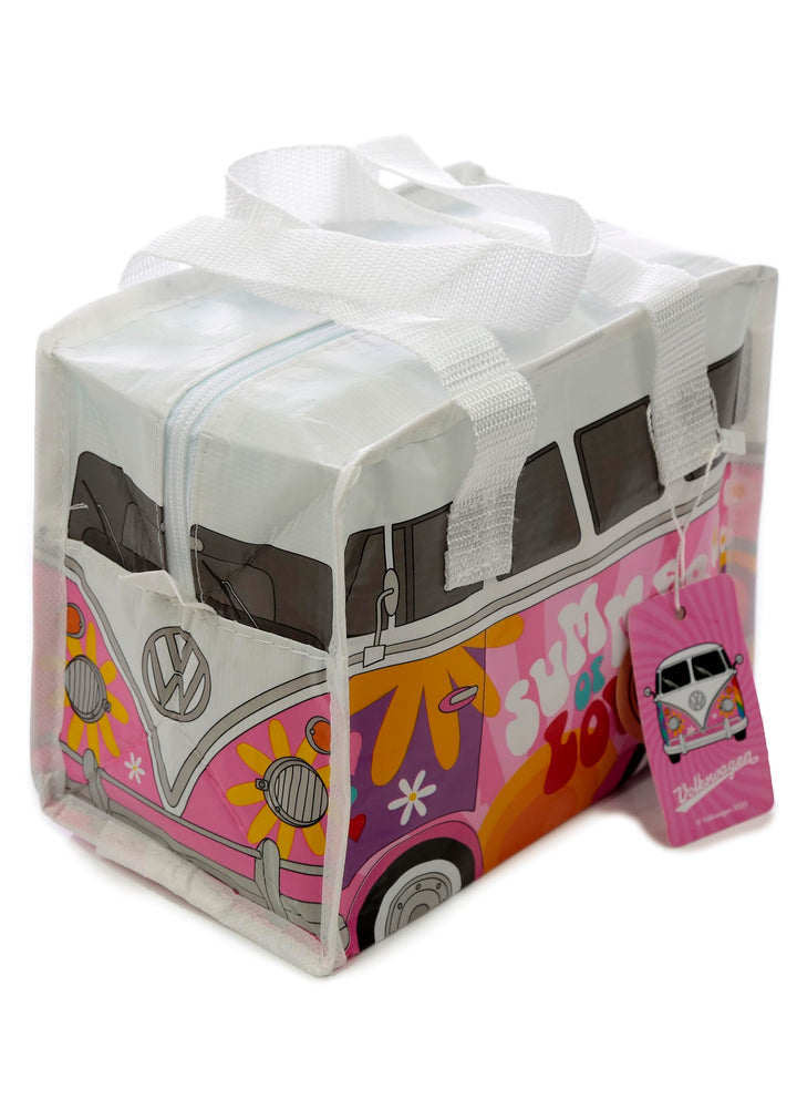 Puckator Volkswagen VW T1 Camper Bus Summer Love RPET Recycled Plastic Bottles Reusable Insulated Lunch Bag - Meal Prep Bag - Lunch Bag with Strap - Tote Lunch Box Bag for Adults - Food Bag Storage