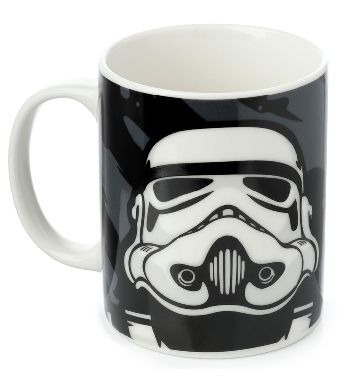 Puckator The Original Stormtrooper Black Porcelain Tea Coffee Mug - Funny Home Accessories - Cute Gifts for Girlfriend - Large Mugs for Men Women Hot Drinks - Cups Presents Secret Santa Gift Cup Set