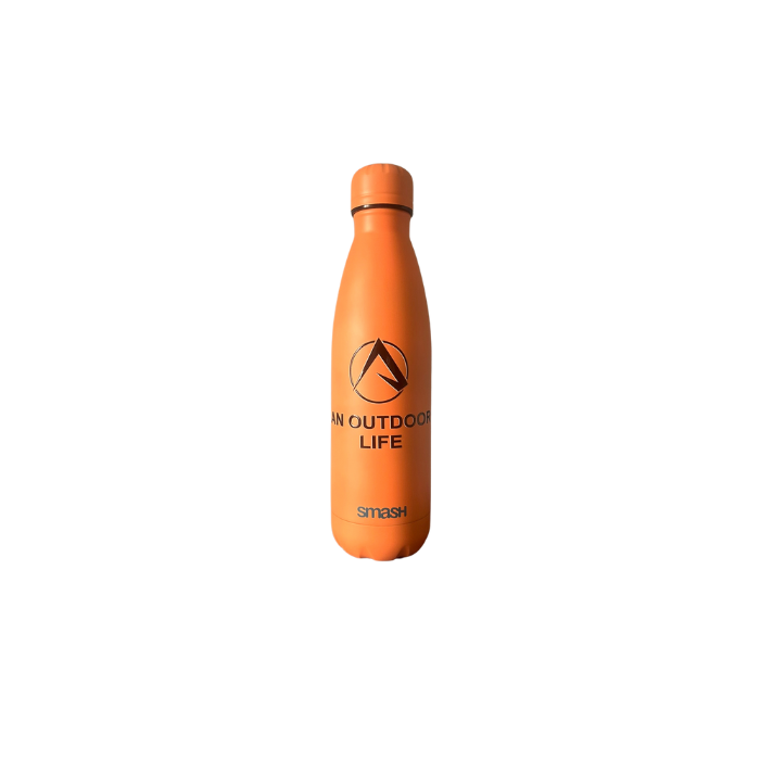 SMASH Pale Orange Double Insulated 500ml Metal Water Bottle With Full Black Logo