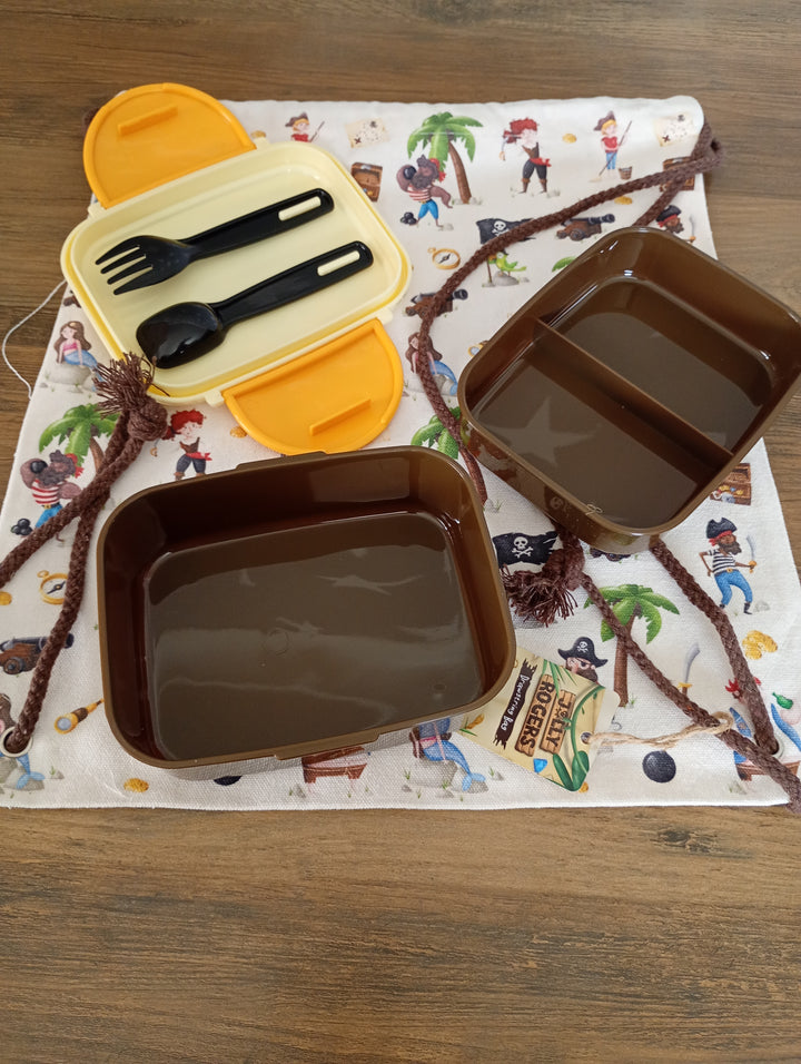 Jolly Rogers Pirate Drawstring Bag and Bento Lunchbox kit