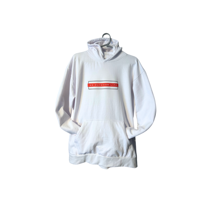 An Outdoor Life Long Sleeve Hoodie in White