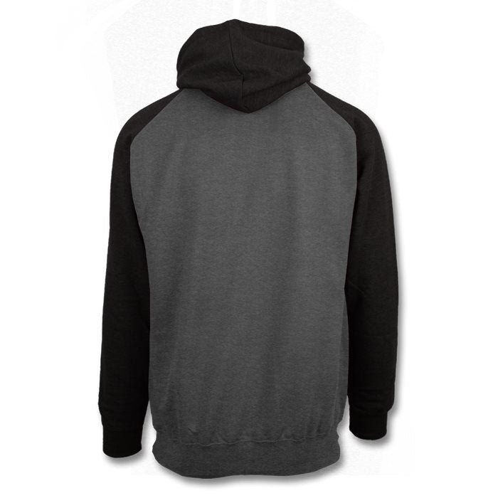 Black and Grey Long Sleeve Hoodie with Big Front Logo