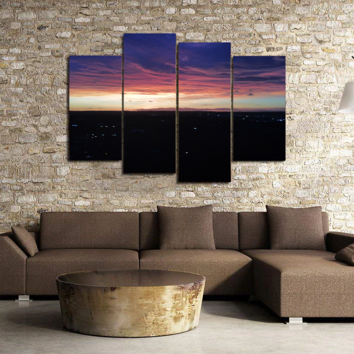 4 Piece Sunset Canvas Wall Art